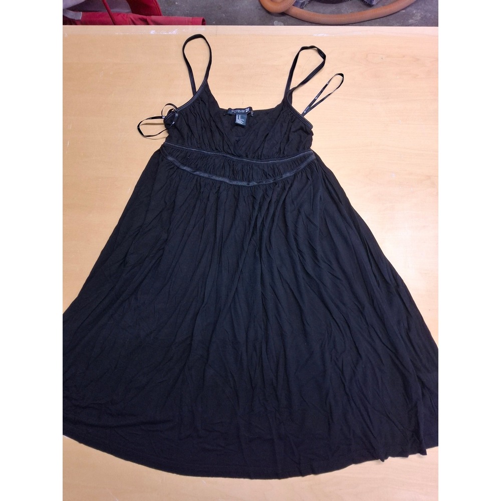 Forever 21 Black Empire Waist Spaghetti Strap Mini Dress Womens Medium
